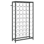 ZNTS Wine Rack for 45 Bottles Black 54x18x100 cm Wrought Iron 358367