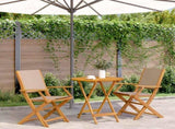 Bistro Set Taupe Solid Acacia wood 2-Seater Foldable Bistro Set 3281858