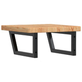 Basin Shelf Wall Mounted Steel and Solid Wood Oak 3302411
