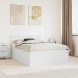 Bed Frame with Headboard White 140 x 200 cm Engineered Wood 3408578