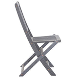 Outdoor Chair Set of 8 Grey Acacia Wood Standard Foldable 3078289