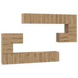 TV Cabinet Set Wall-mounted 10 pcs Artisan Oak Engineered Wood 3393320