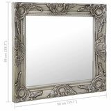 320314 Wall Mirror Baroque Style 50x50 cm Silver