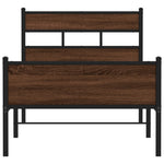 Bed Frame without Mattress Brown Oak 75x190 cm Small Single Engineered Wood 4017334