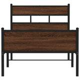 Bed Frame without Mattress Brown Oak 75x190 cm Small Single Engineered Wood 4017334