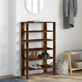Shoe Rack Smoked Oak 61x32x105 cm Engineered Wood 859864