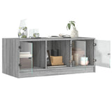 Coffee Table with Glass Doors Grey Sonoma 102x50x42 cm 836418