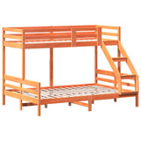 Bunk Bed without Mattress 90x200/140x200 cm Wax Brown Solid Wood 3207192
