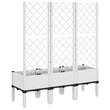 Garden Planter with Trellis White 120x40x142 cm PP 367929