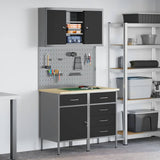 Work Cabinet Set with Drawer with Shelf Manual 5 pcs Black 3321426