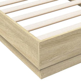 Bed Frame without Mattress with LED Lights Sonoma Oak 90x190 cm Single 839541