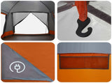 Cabin Tent Grey and Orange 8-Person Polyester and Steel 42028577