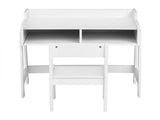 White Kids Study Desk and Chair Set with Storage, MDF, 60.5*41.5*50cm 80179517
