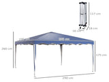 3 x 3cm Adjustable Height Pop-Up Gazebo, with Bag - Blue T3398P318787