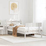 Bed Frame without Mattress White 100x200 cm Solid Wood Pine 3306616