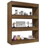 Book Cabinet/Room Divider Brown Oak 80x30x103 cm Engineered wood 813619