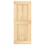 Sliding Door with Hardware Set 85x210 cm Solid Wood Pine 3203262