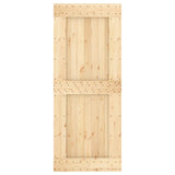 Sliding Door with Hardware Set 85x210 cm Solid Wood Pine 3203262