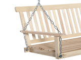 Outdoor Wooden Swing Bench 2-Seater Porch Swing Chair Hanging Hammock Garden Furniture, Natural T3398P325313