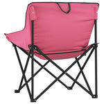 ZNTS Camping Chairs with Pocket Foldable 2 pcs Pink 366554