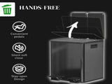 40L Dual Compartment Stainless Steel Bin, with Deodoriser Holders - Black T3398P344193