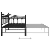 Sofa Bed Frame Black Powder-coated metal 90x200 cm 324758