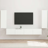 TV Wall Cabinet Set 4 pcs White Engineered Wood 3408925