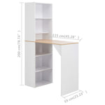 ZNTS Bar Table with Cabinet White 115x59x200 cm 280230