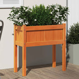 Garden Planter with Legs Wax Brown 70x31x70 cm Solid Wood Pine 837558