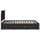 Bed Frame with Drawer Black 150 x 200 cm Engineer Wood 3411104