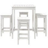 5 Piece Garden Bar Set White Solid Wood Pine 3154731
