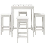5 Piece Garden Bar Set White Solid Wood Pine 3154731
