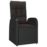 7 Piece Garden Dining Set with Cushions Black Poly Rattan 3277653