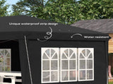3 x 6m Pop-Up Gazebo, with Removable Walls - Black T3398P323800