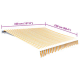 Awning Top Sunshade Canvas Orange & White 3.5x2.5 m 143705