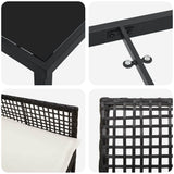 Garden Dining Set with Cushion 3 pcs Black Poly Rattan 3379863