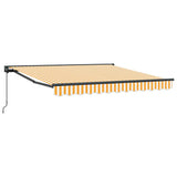Retractable Awning Manual Yellow and White 300x250 cm Fabric 3329927