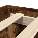 Bed Frame without Mattress Smoked Oak 135x190 cm Double Engineered Wood 3295692