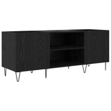 Record Cabinet with Shelf with Door Black Oak 121 x 38 x 48 cm 881791