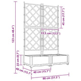 Garden Planter 2 pcs Grey 80 x 40 x 125.5 cm Plastic 42002860