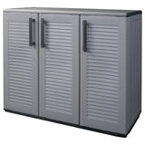 Garden Storage Cabinet Grey and Black 102x37x84 cm PP 151820