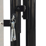 Black Single Door Fence Gate 300x175 cm 141694
