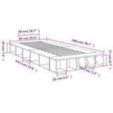 Bed Frame without Mattress Brown Oak 90x200 cm 3280523