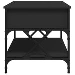 ZNTS Coffee Table Black 100x50x50 cm Engineered Wood and Metal 845356