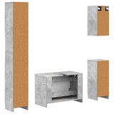 4 Piece Bathroom Cabinet Set UTRECHT Concrete Grey 3417975