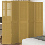 Room Divider 5 Panels Brown Solid Wood Paulownia 358822