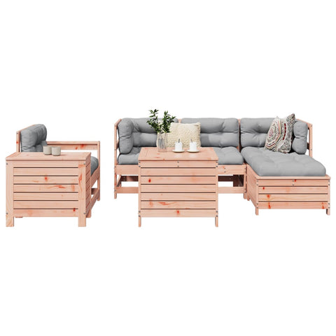 ZNTS 7 Piece Garden Sofa Set Solid Wood Douglas Fir 3250530