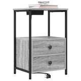 Bedside Cabinet with Drawer 2 pcs Grey Sonoma 40 x 31 x 60 cm 859447