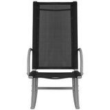 Garden Rocking Chairs 2 pcs Steel and Textilene Black 42163