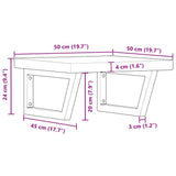 Basin Shelf Wall Mounted Steel and Solid Wood Oak 3302411
